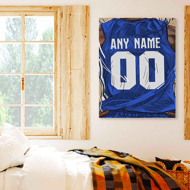 North Carolina Jersey Custom Canvas Print Wall Art for Boy Girl Men Women Basketball Personalized Canvas Art